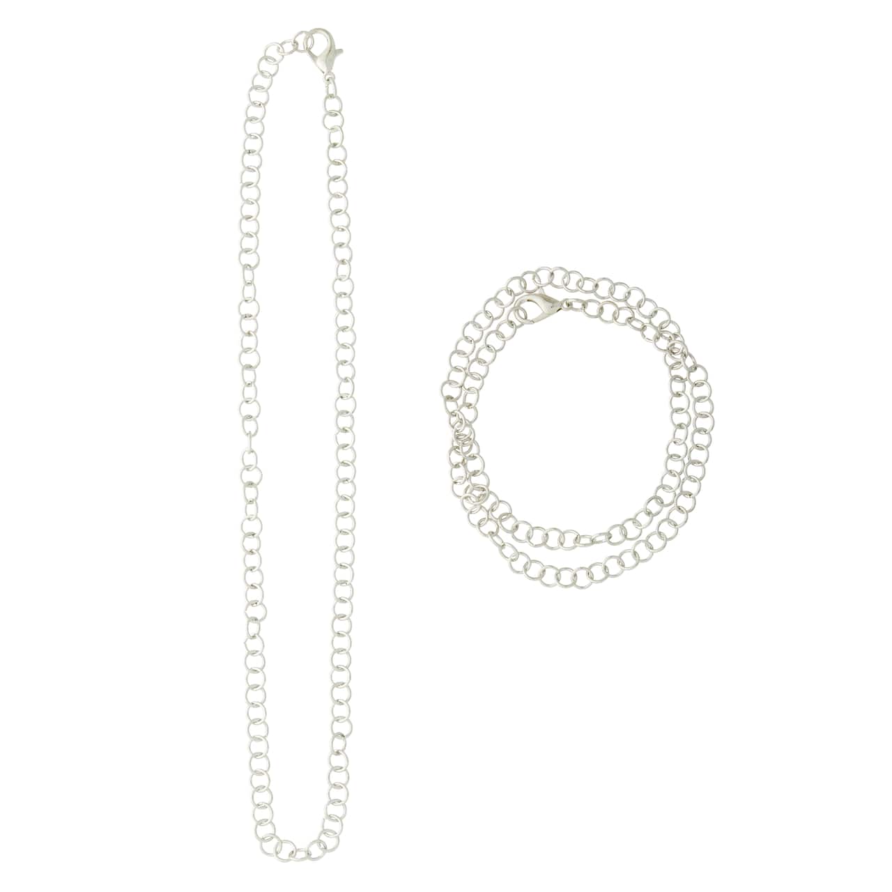 12 Packs: 2 ct. (24 total) Silver Necklaces by Creatology™